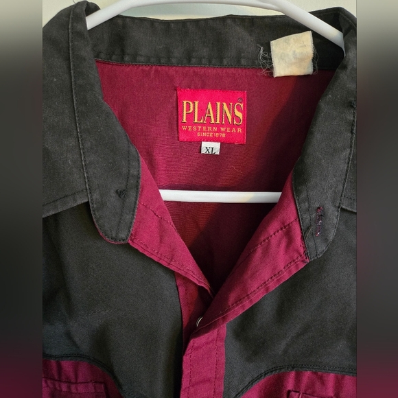 Plains Western Black & Burgundy Button-Up Size XL - Picture 3 of 3